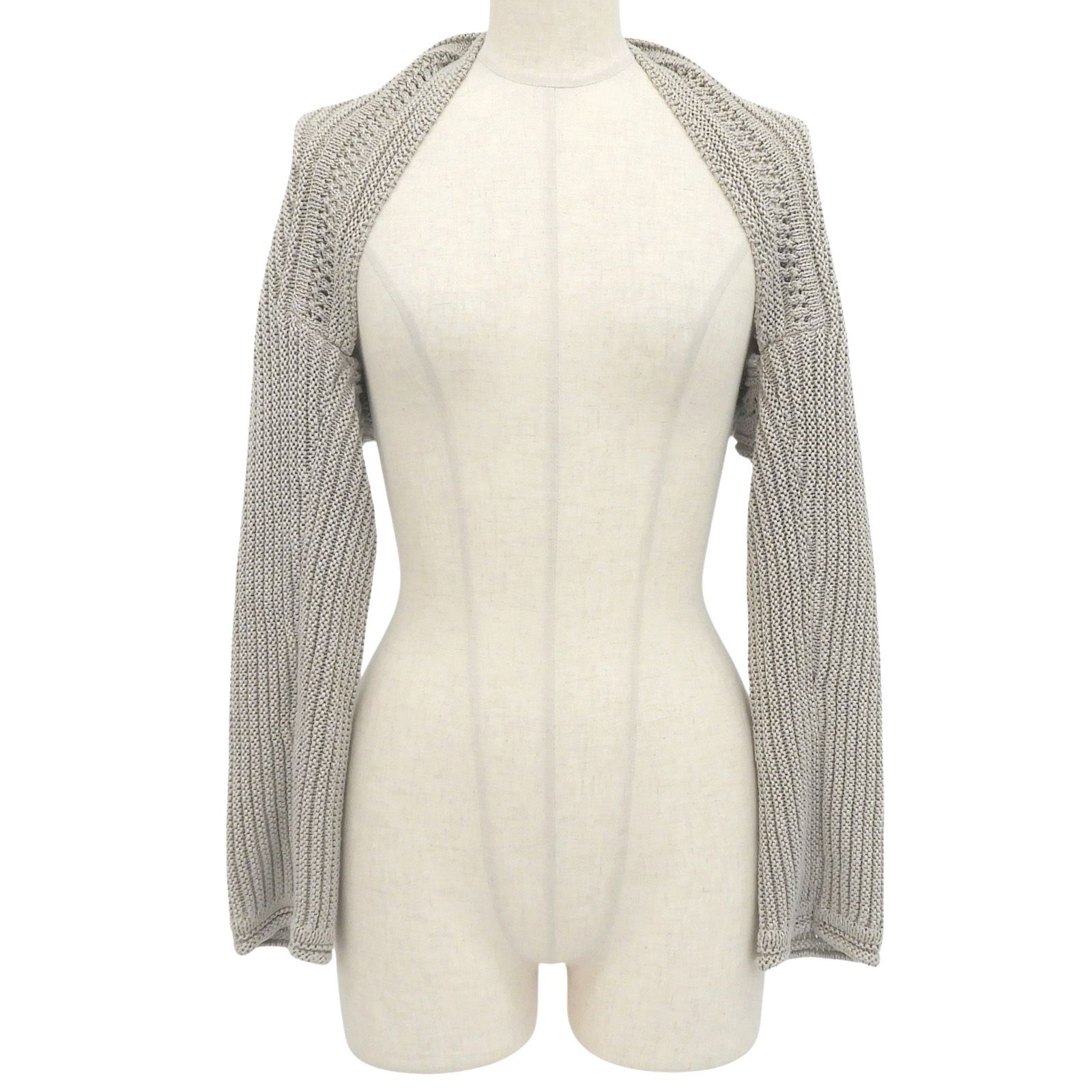 極美品△FOXEY フォクシー 40834-KSJOA412H リネン100％ ロゴ金具付き