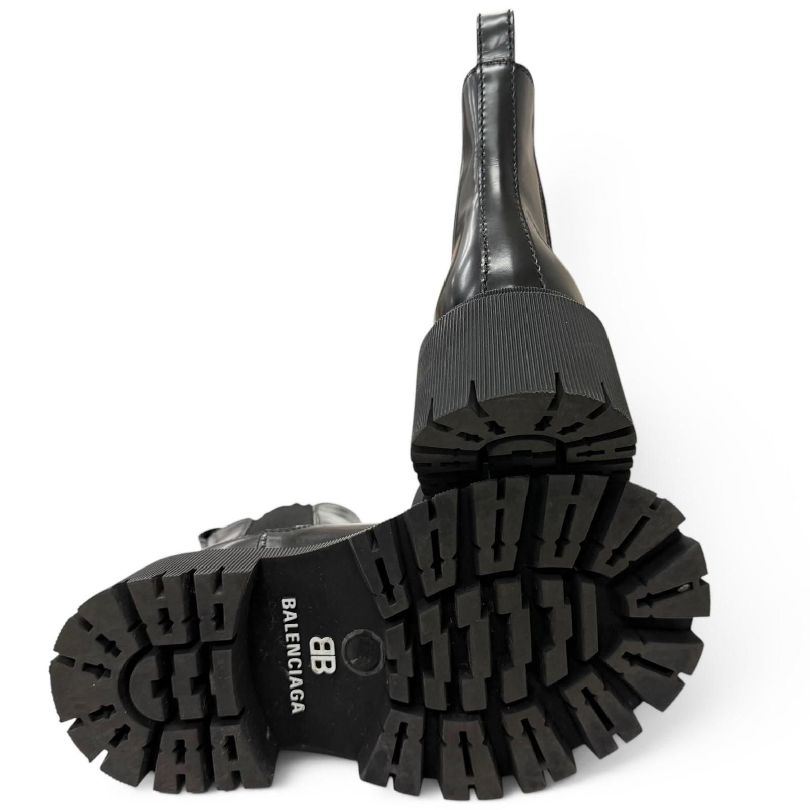 美品□BALENCIAGA バレンシアガ 641399 TRACTOR BOOTIE レザー
