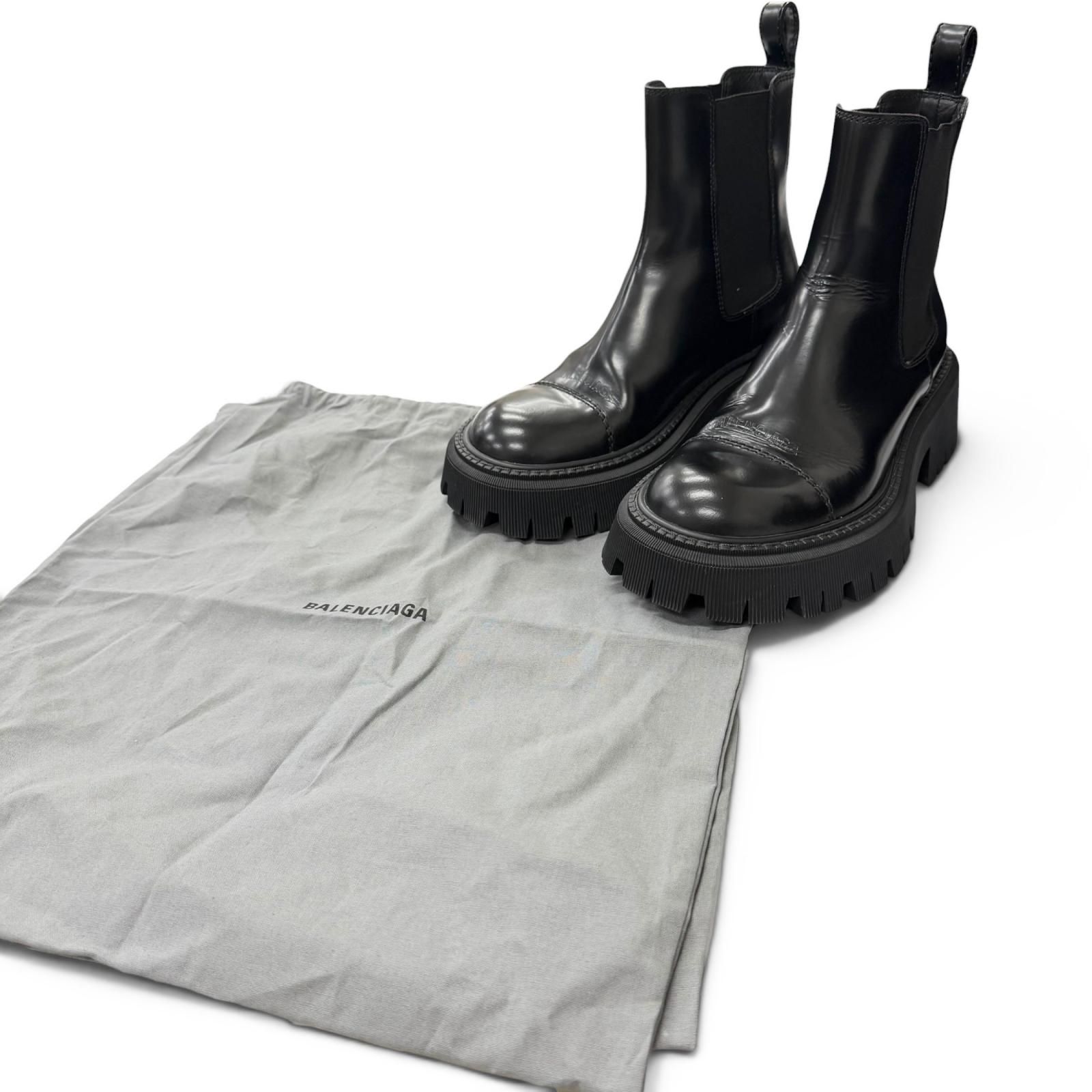 美品□BALENCIAGA バレンシアガ 641399 TRACTOR BOOTIE レザー