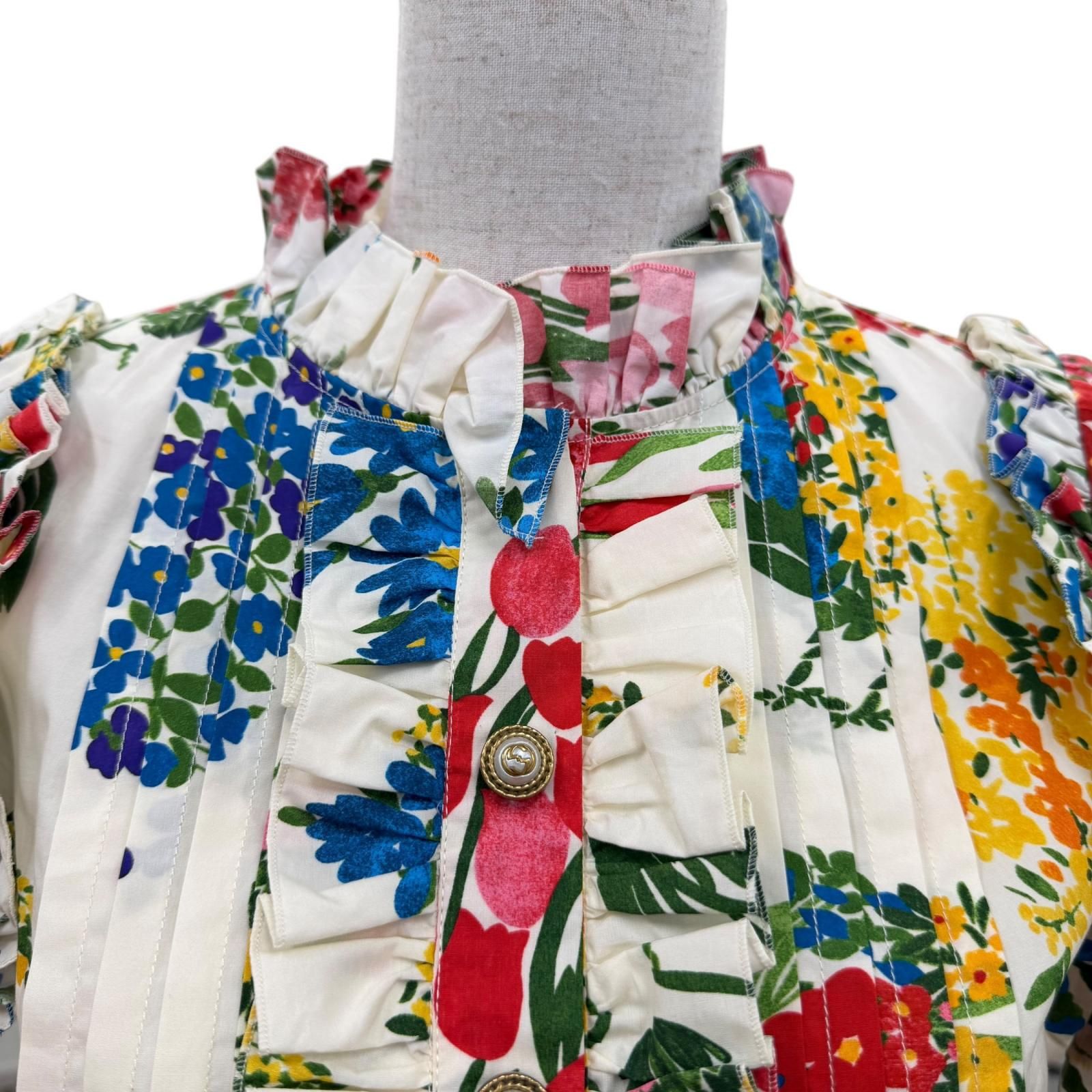 極美品☆GUCCI グッチ 453982 コットン インターロッキングG 花柄