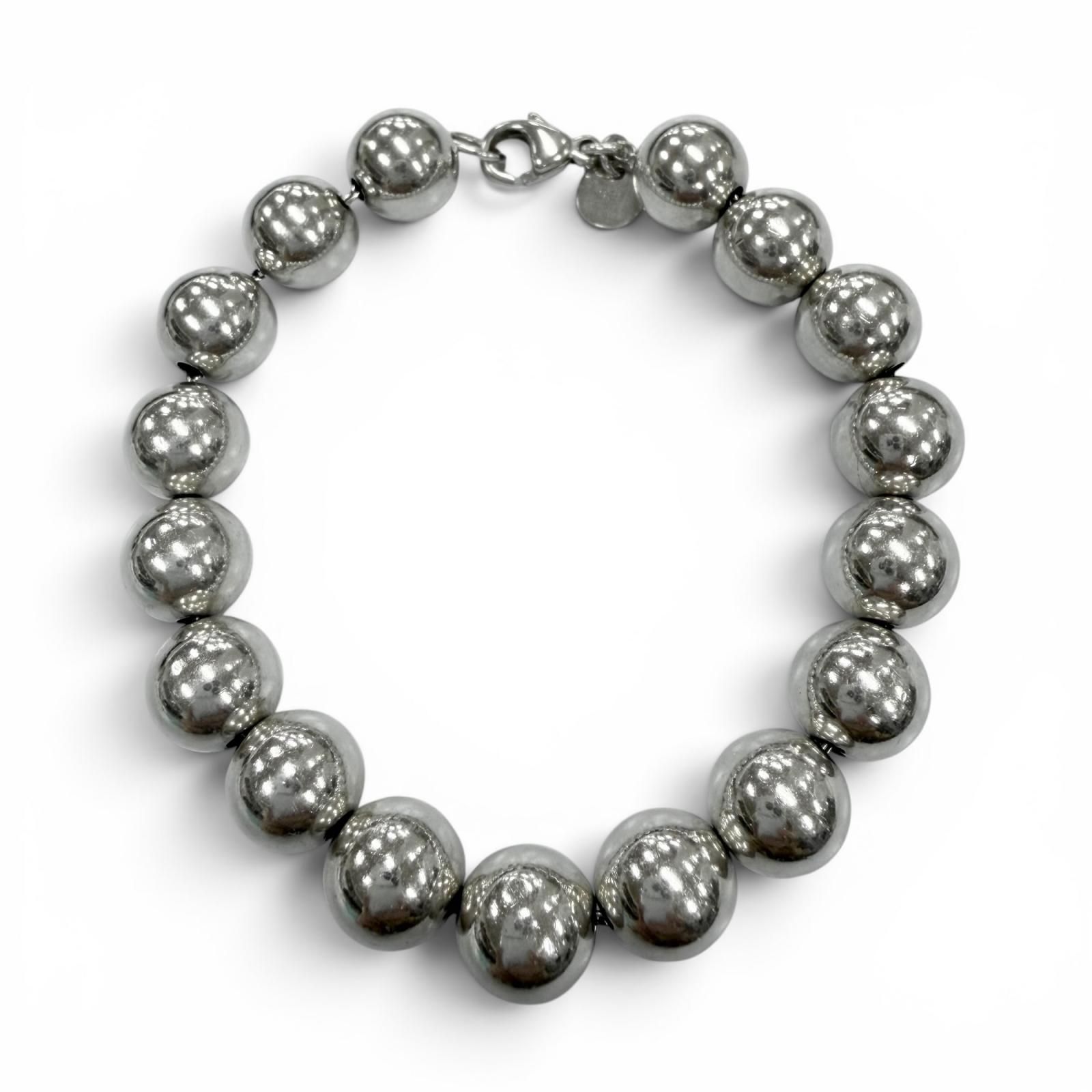 美品▼TIFFANY&Co. ティファニー ハードウェアボール 925 ブレスレット シルバー 重量19.4g メンズ レディース アクセサリー