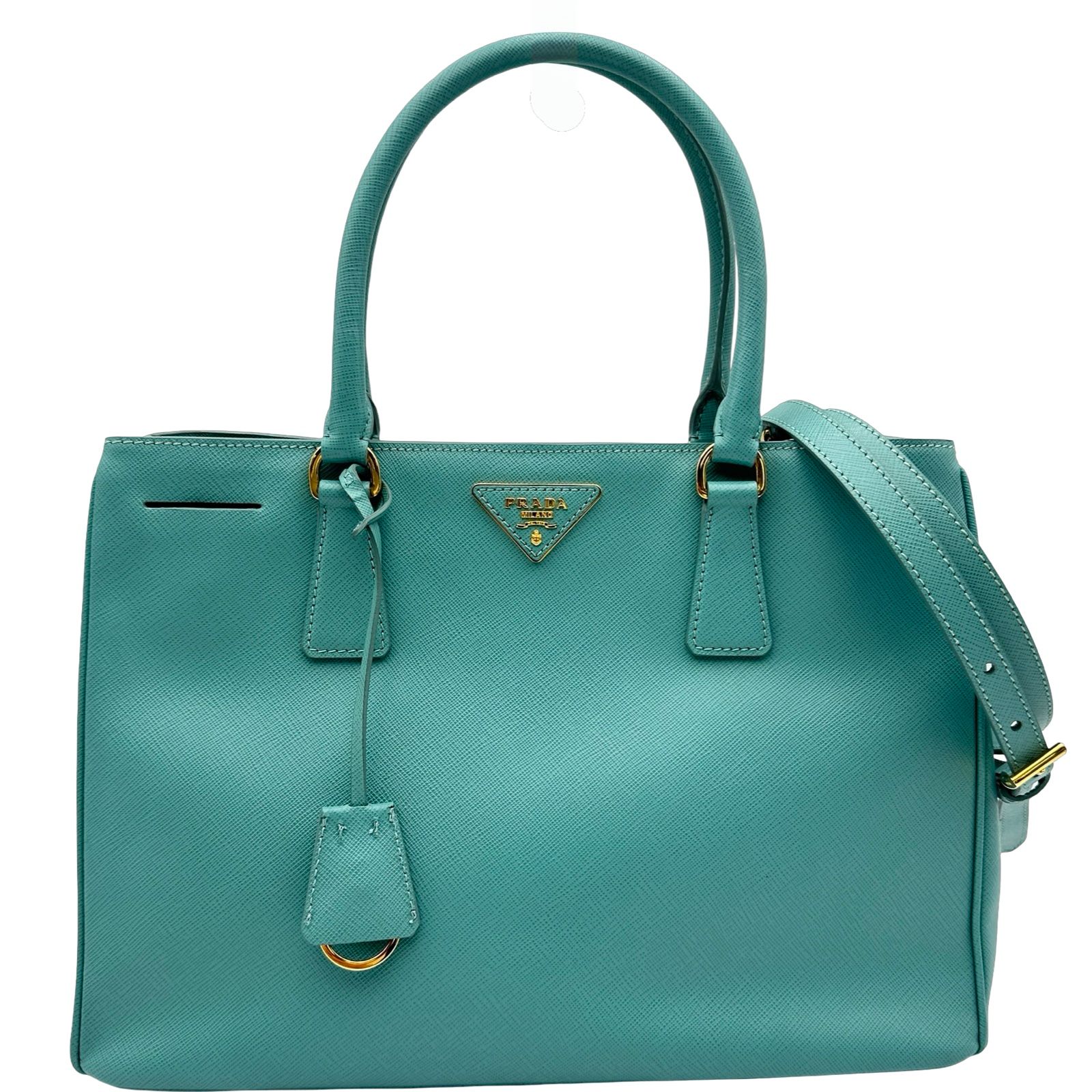 プラダ PRADA ガレリア2WAYハンドバッグ BN1874 ライトブルー サフィアーノ レディース ハンドバッグ