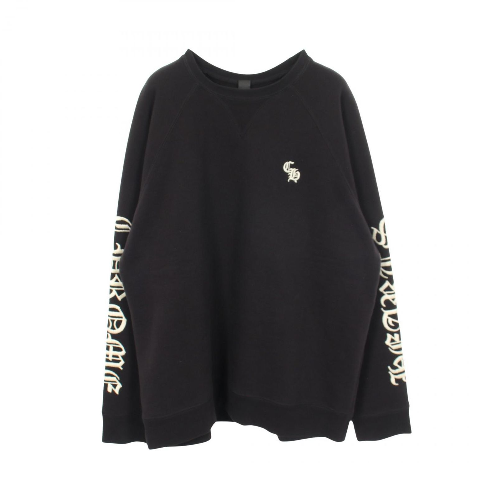 クロムハーツ CHROME HEARTS スウェット Y NOT CHロゴ刺繍 クロスパッチ クルーネック コットン Y NOT CHロゴ刺繍 スウェットシャツ メンズ Used A