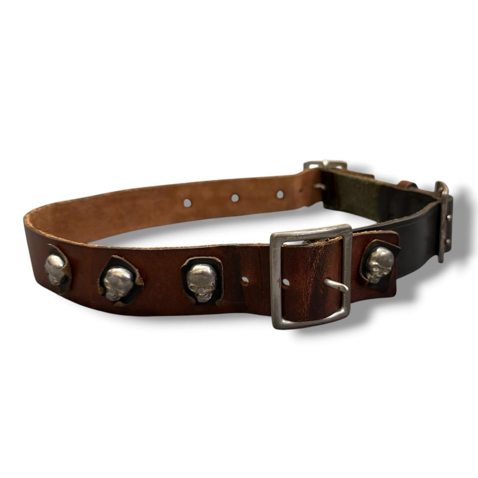 DSQUARED2/ディースクエアード/スカル/コンチョ/レザー/ベルト/バイカラー/メンズ/RS0963 DSQUARED2 スカルコンチョレザーベルト ベルト ディースクエアード