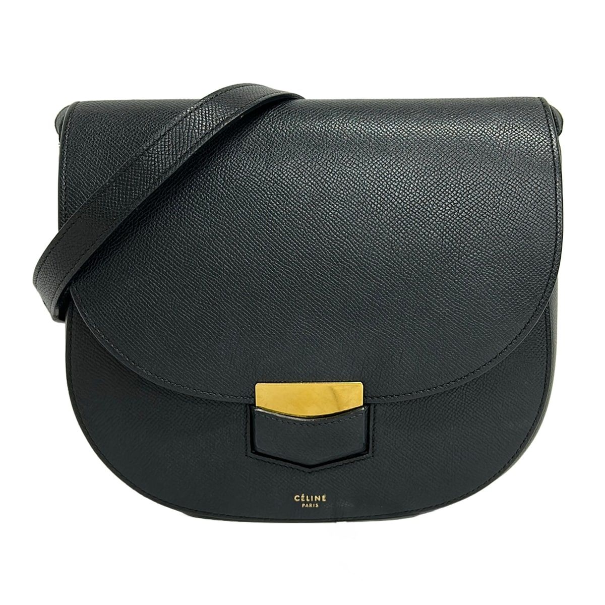 CELINE(セリーヌ) ショルダーバッグ トロッターコンパクト 黒 レザー