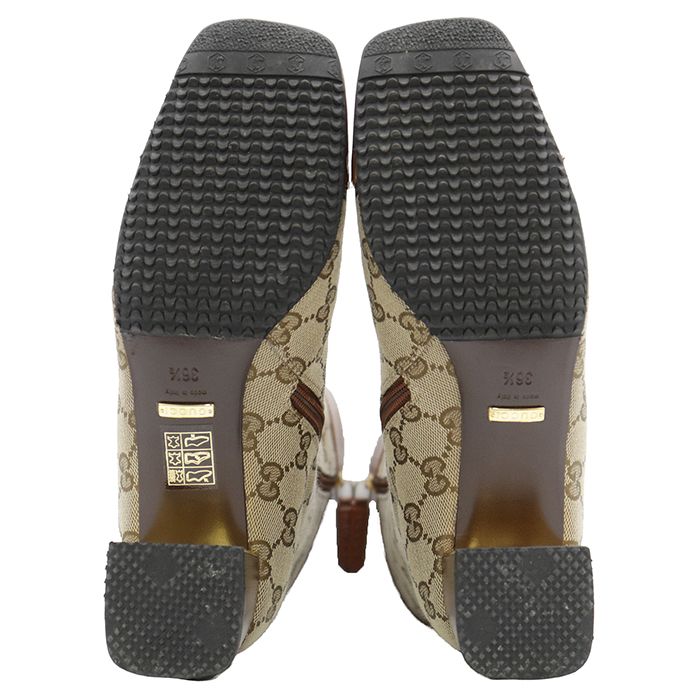 【極美品】グッチ　GGキルティングブーツ 718386 36 1/2 美品】GUCCI グッチ ロングブーツ サイズ 36.5 レディース パンチング