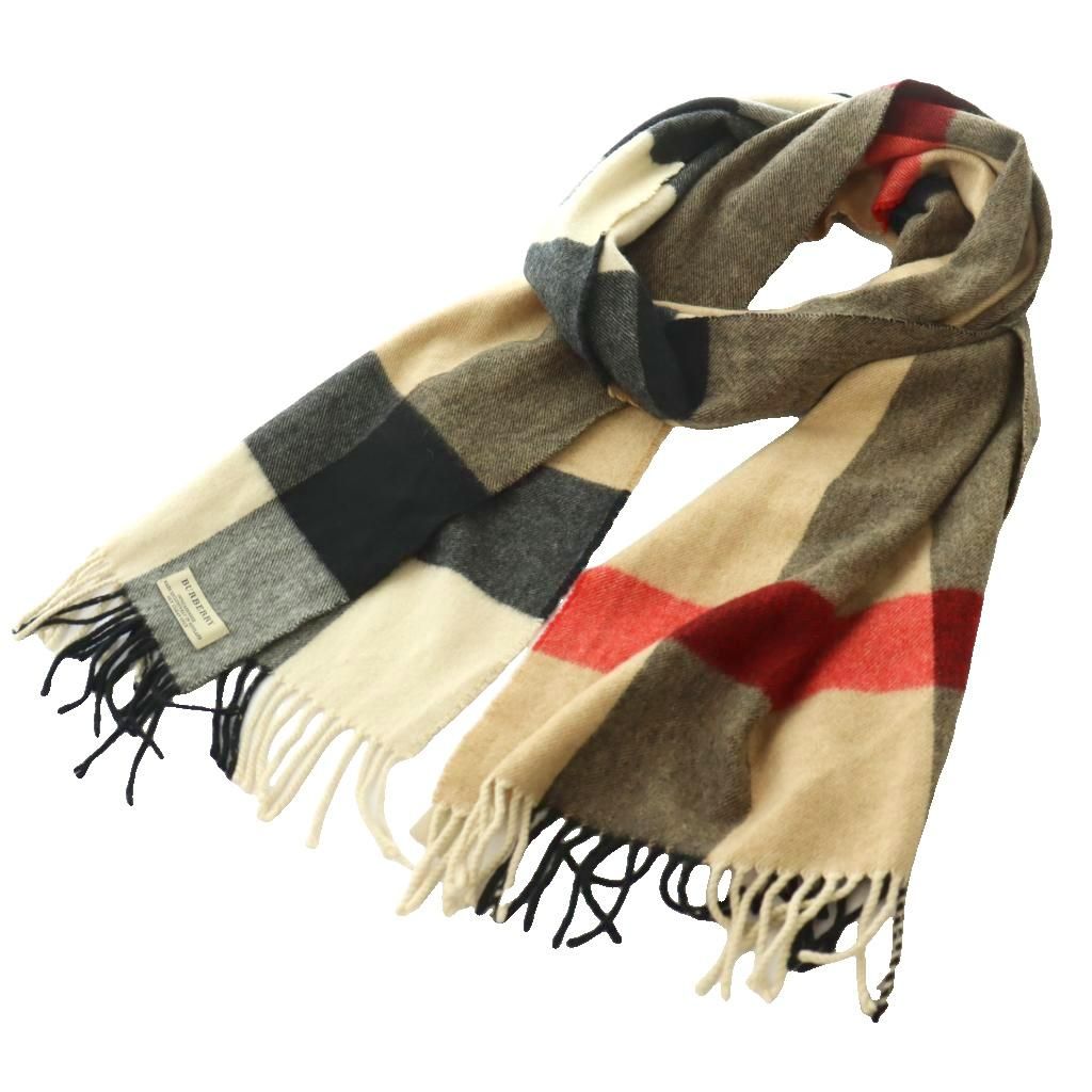 バーバリー BURBERRY ハーフメガチェック カシミヤ マフラー ストール