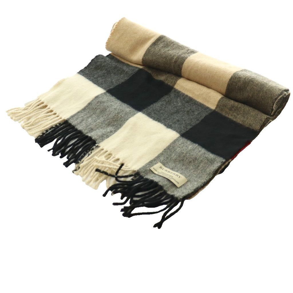 バーバリー BURBERRY ハーフメガチェック カシミヤ マフラー ストール