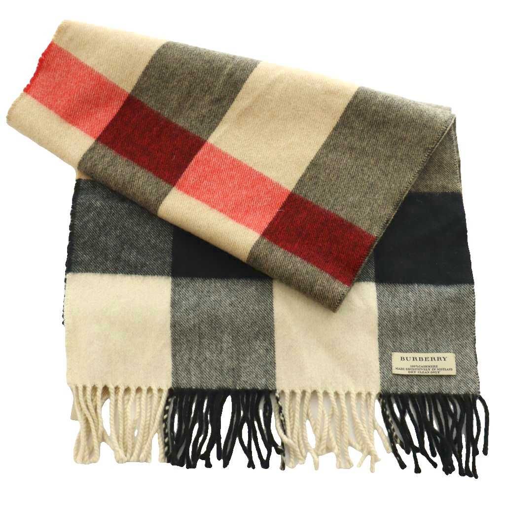 バーバリー BURBERRY ハーフメガチェック カシミヤ マフラー ストール