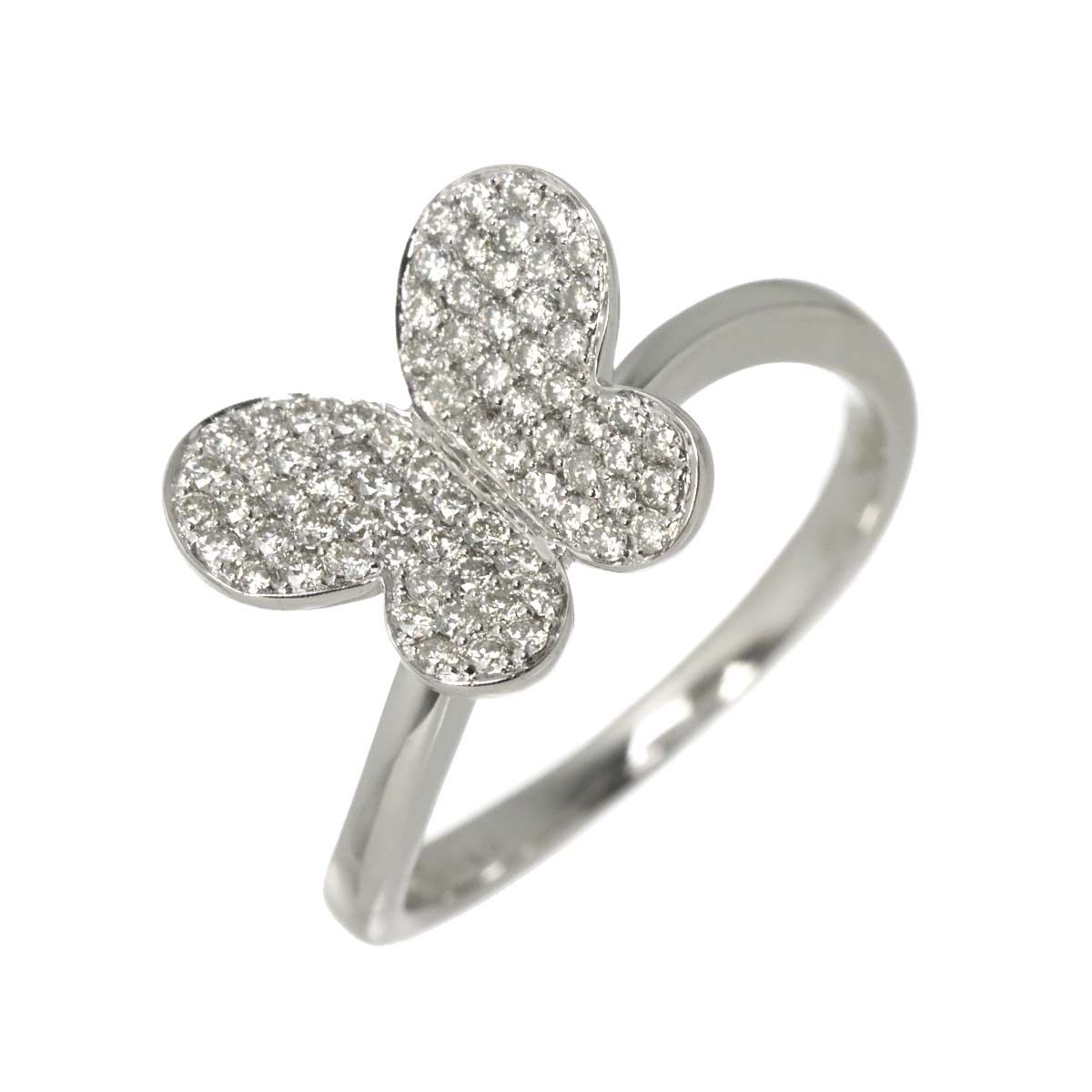 リング 14号 ダイヤ 0.45ct K18 WG ホワイトゴールド 750 指輪 Diamond Ring 90333442