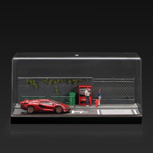 shoucangjia1/64スケール 塀付き街頭パーキングジオラマ ディスプレイ