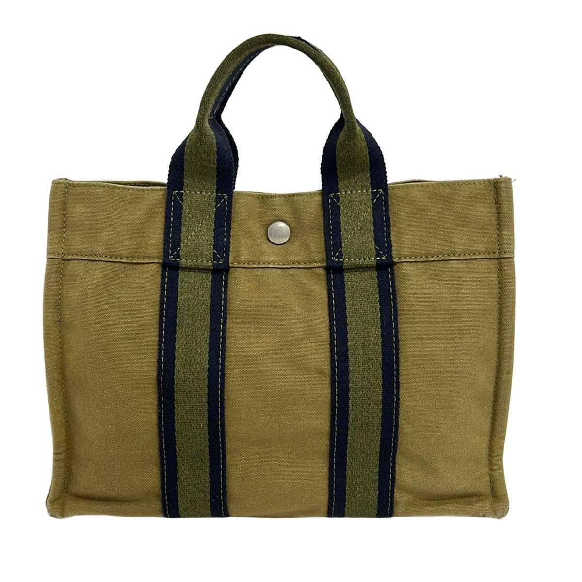 HERMES エルメス トートバッグ ネイビー×カーキ HERMES(エルメス) トートバッグ フールトゥトートPM カーキ×ネイビー