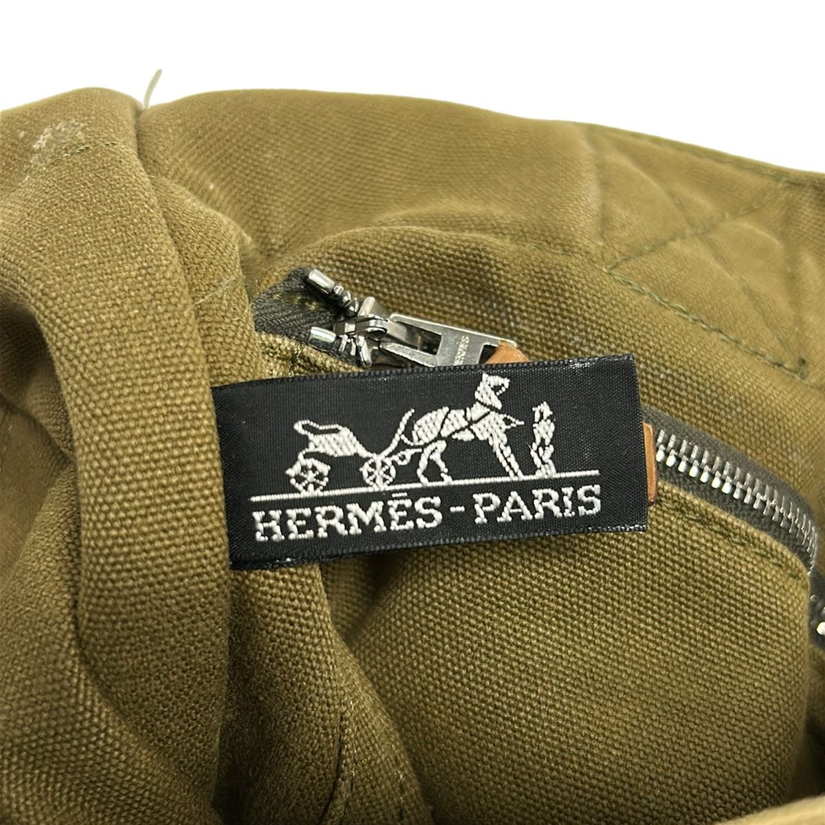 HERMES エルメス トートバッグ ネイビー×カーキ HERMES(エルメス) トートバッグ フールトゥトートPM カーキ×ネイビー