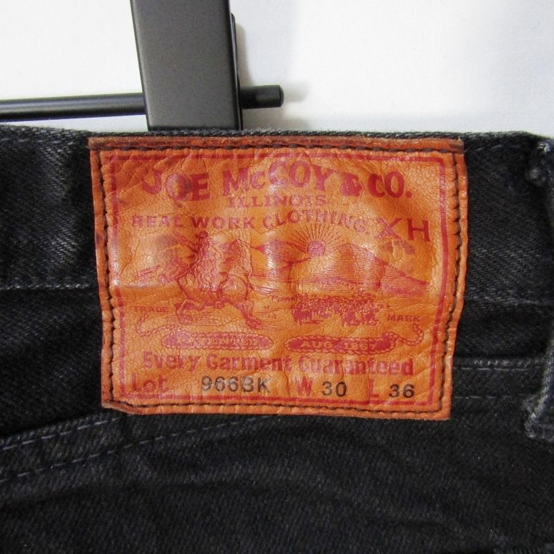 JOE MCCOY リアルマッコイズ デニムパンツ 966BK ジョーマッコイ ウォッシュ加工 ボタンフライ ブラック 黒 30 27114388 JOE MCCOY リアルマッコイズ デニムパンツ 966BK ジョーマッコイ