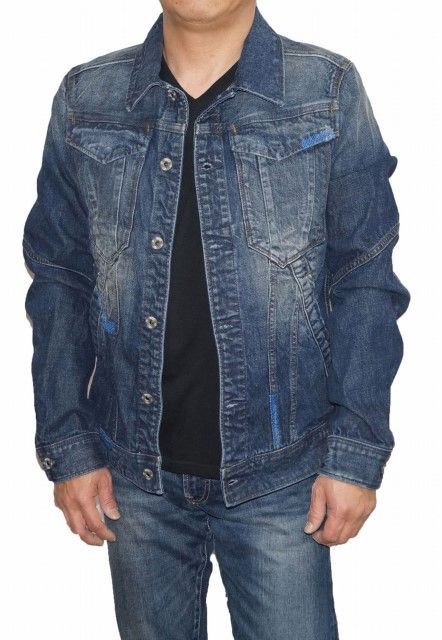 【訳あり】ジースターロウ G-STAR-RAW デニムジャケット D0605 メンズ ユーズド加工 ジースターロゥ ダメージ加工 リペア 12,675円
