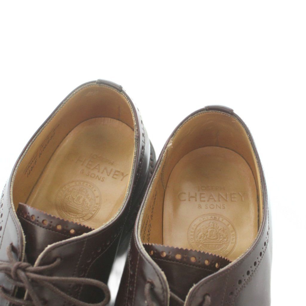 チーニー CHEANEY ブローグ ドレスシューズ レザー 8.5 27.0-27.5cm 茶