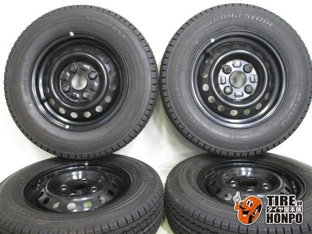 【中古 冬用】 145R12 6PR 4本セット ブリヂストン W300　ダイハツ純正ホイール付 スタッドレスタイヤ 中古タイヤ 15,840円