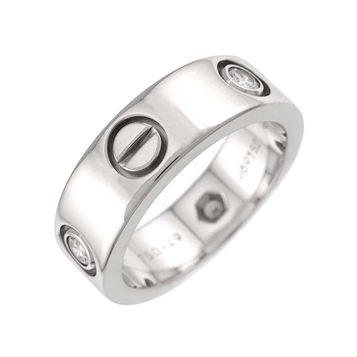 カルティエ Cartier ラブ クラシック #49 リング ハーフ ダイヤ 3P K18