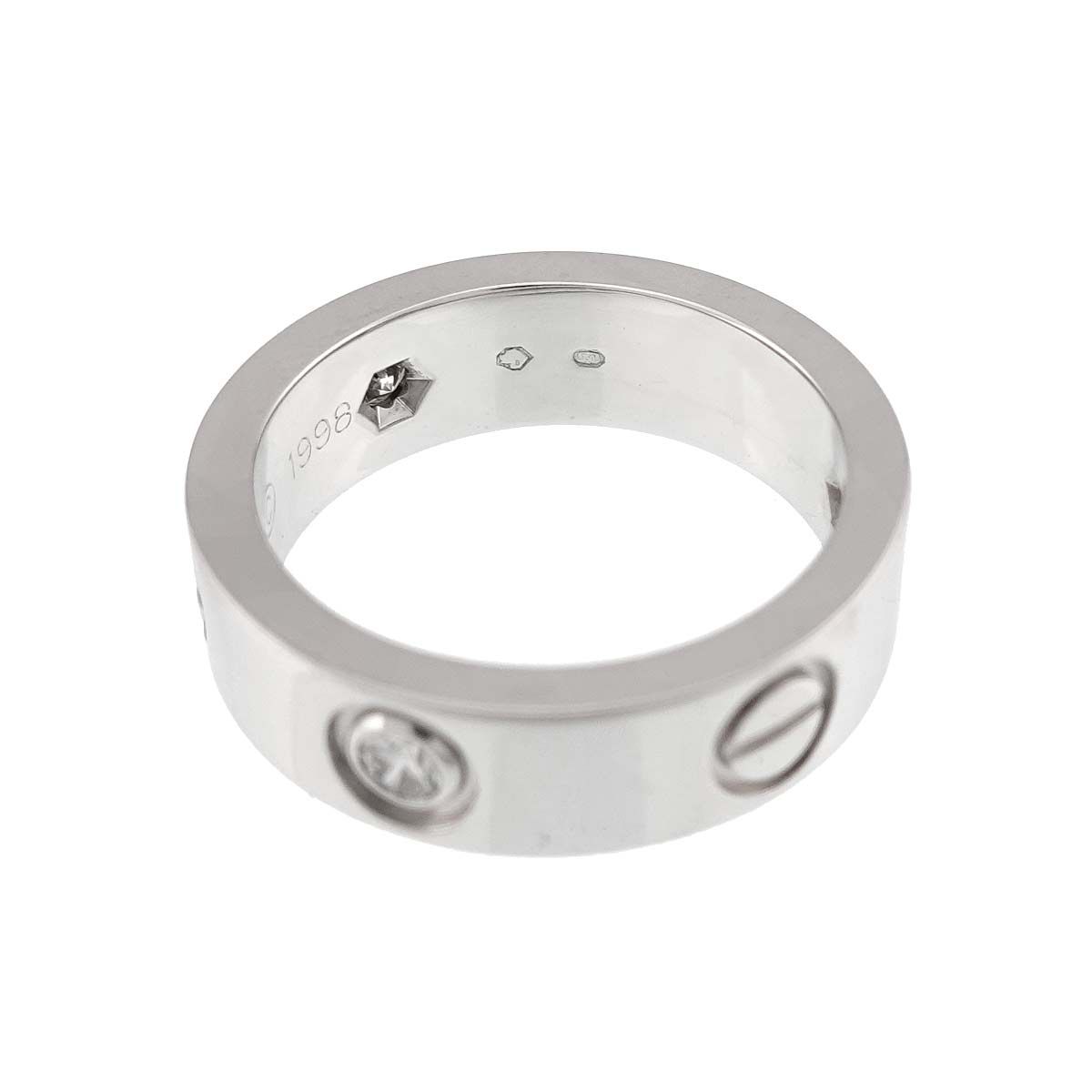 カルティエ Cartier ラブ クラシック #49 リング ハーフ ダイヤ 3P K18