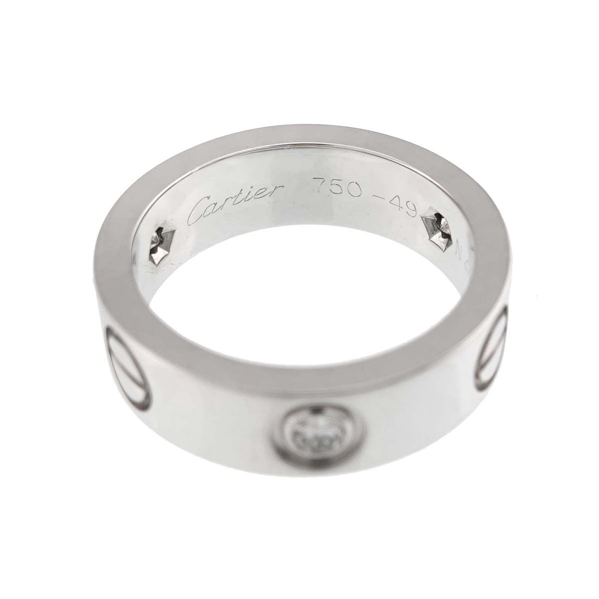 カルティエ Cartier ラブ クラシック #49 リング ハーフ ダイヤ 3P K18