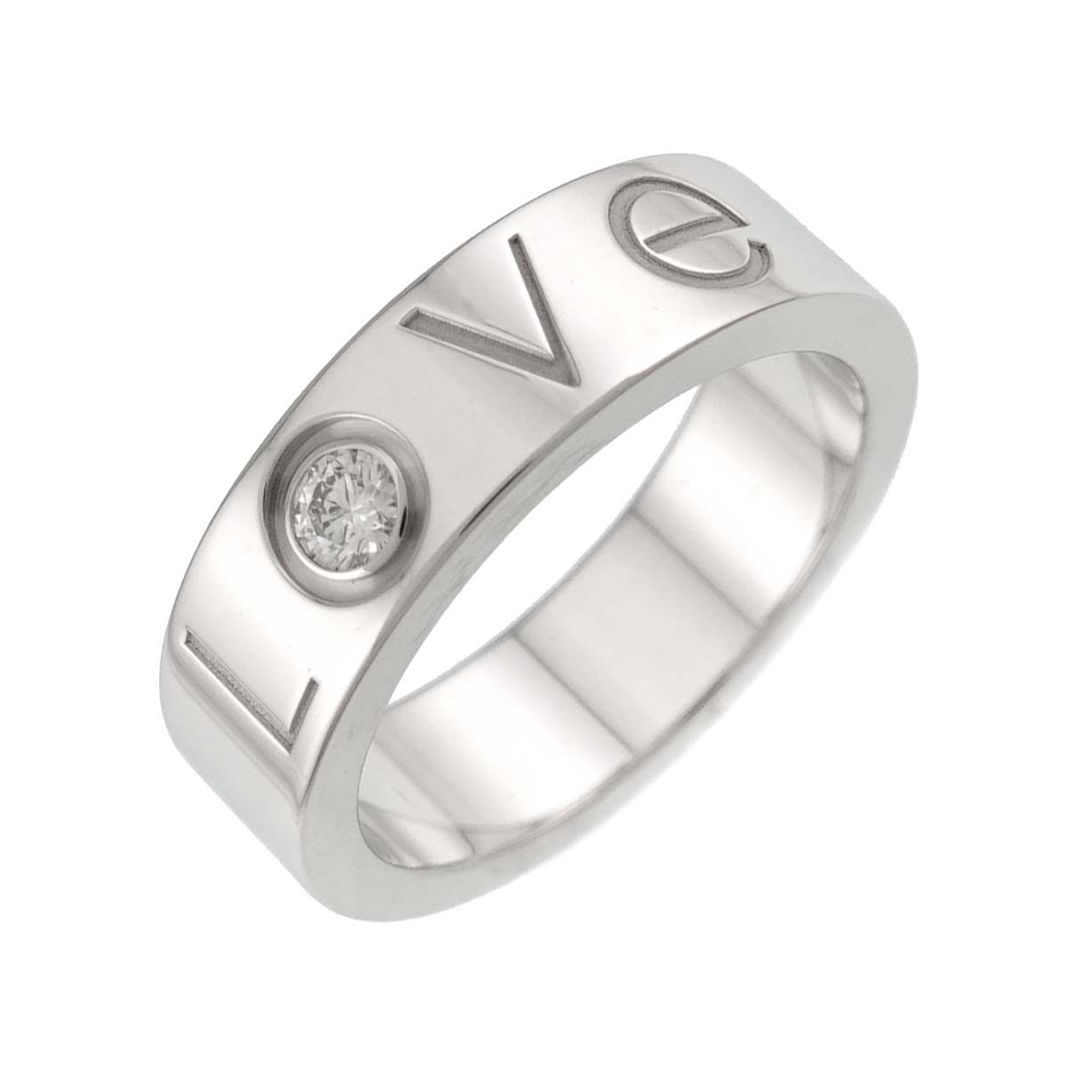 カルティエ Cartier ラブ #51 リング ダイヤ 1P K18 WG 750 2006年