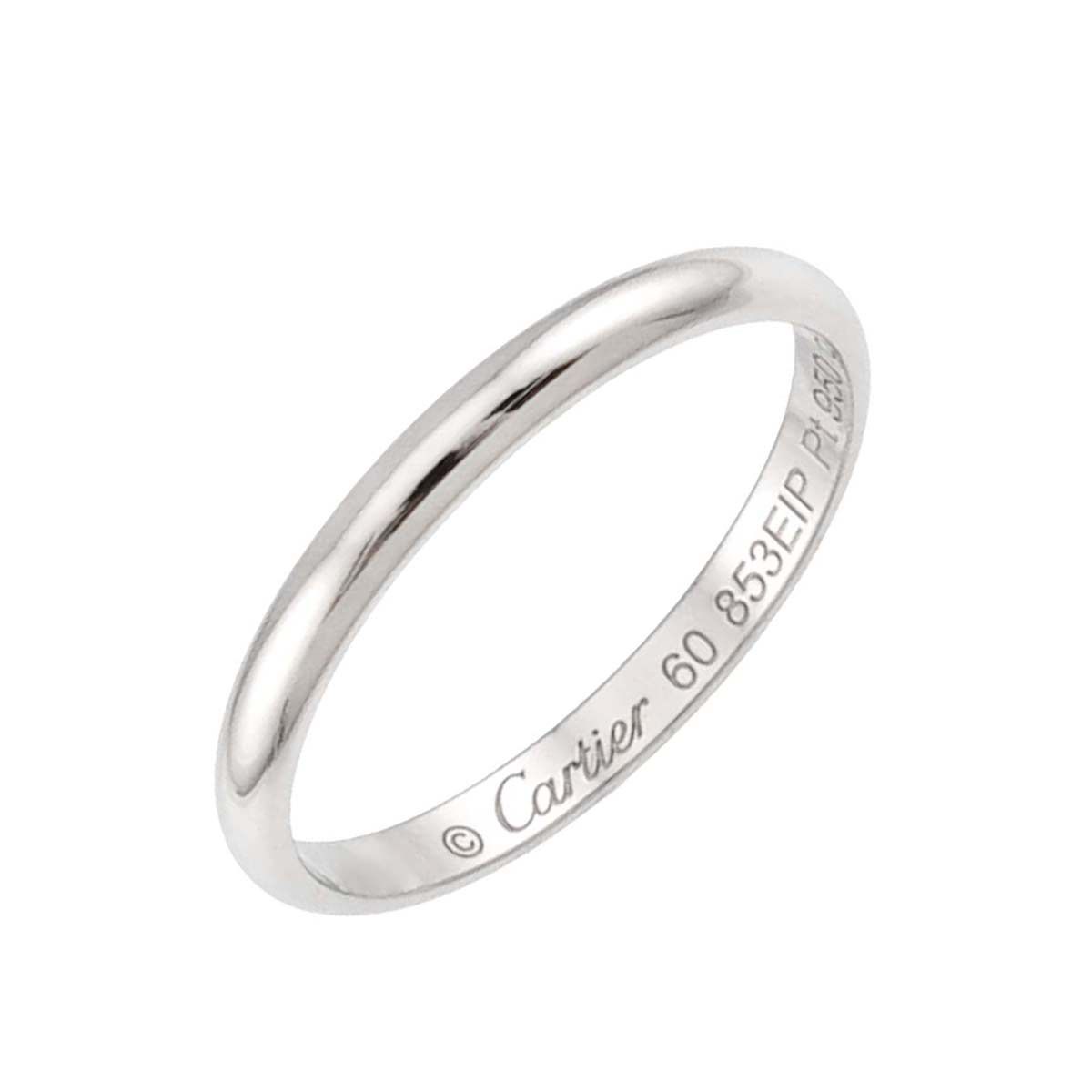 カルティエ Cartier 1895 クラシック #60 リング Pt 幅2.4mm プラチナ 指輪 Classic Ring【証明書付き】 90332814