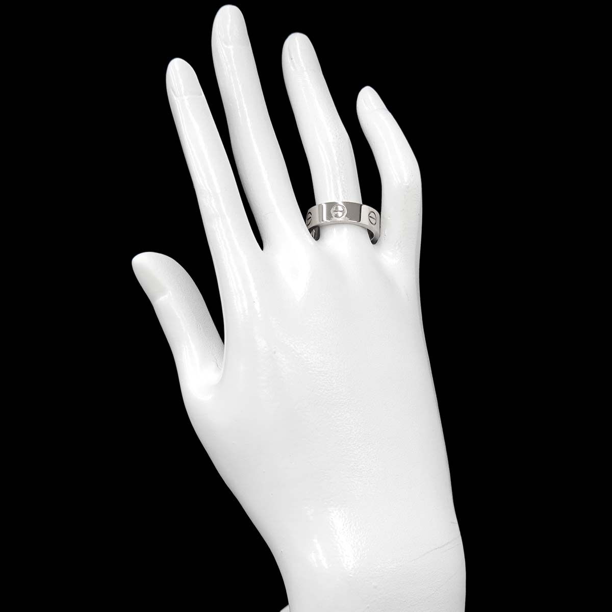 Cartier ラブリング ホワイトゴールド 約14号 指輪 証明書付 m437 カルティエ Cartier ラブ #57 リング K18 WG ホワイトゴールド 750