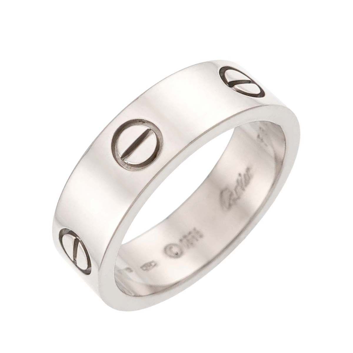 Cartier ラブリング ホワイトゴールド 約14号 指輪 証明書付 m437 カルティエ Cartier ラブ #57 リング K18 WG ホワイトゴールド 750