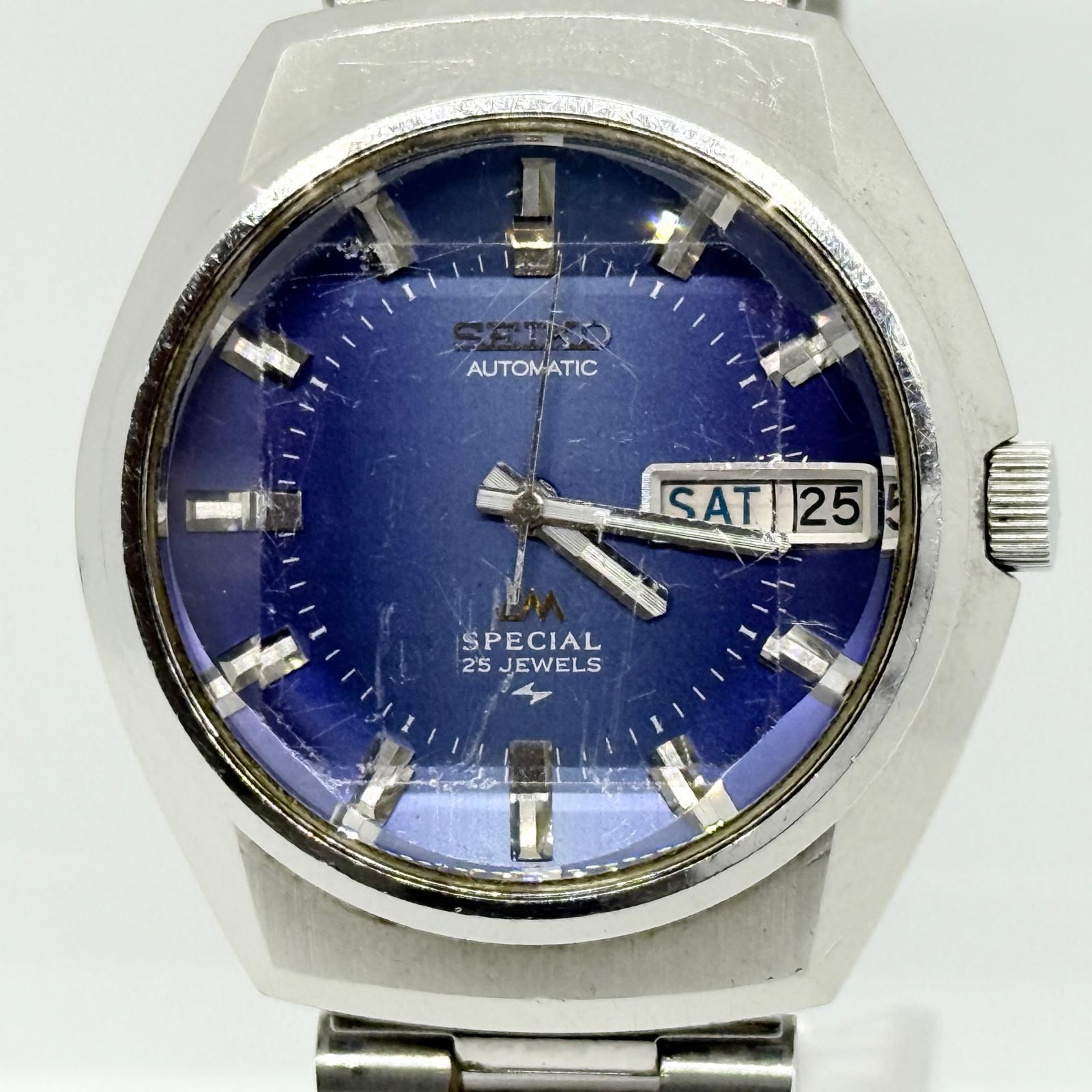 SEIKO セイコー スペシャル 25 JEWELS ロードマチック 5216-7050 ブルー AT メンズ 腕時計 稼働品