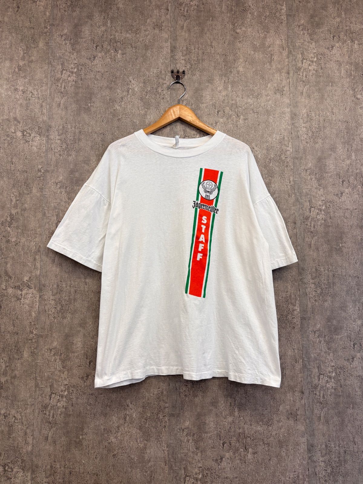 90’s　JÄGERMEISTER/イエガーマイスター　スタッフプリント　ドリンク系Tシャツ　SBWボディ