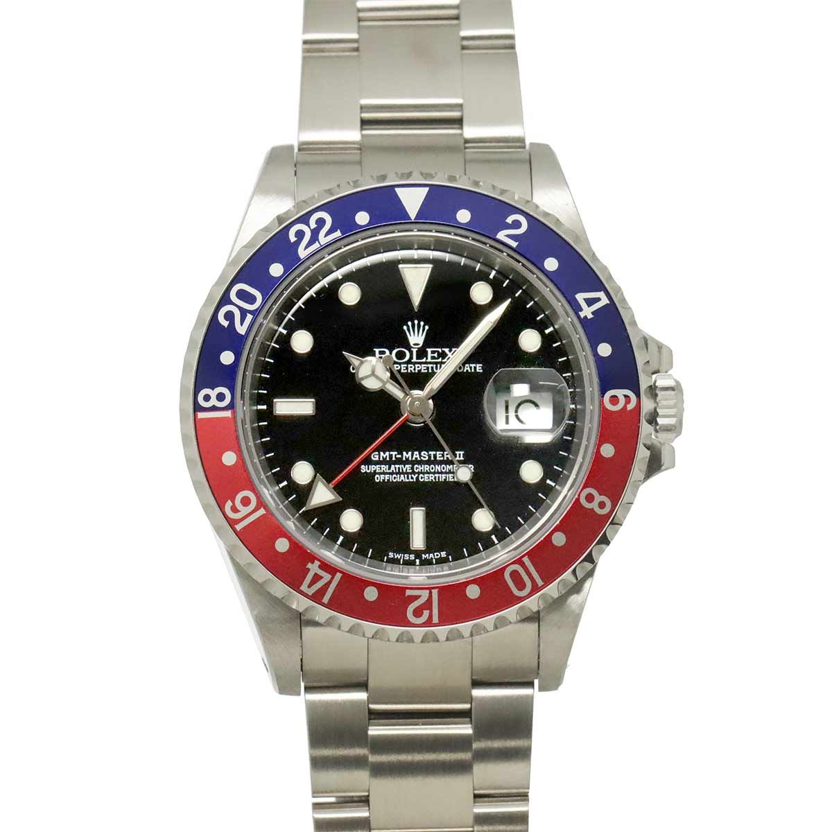 ロレックス ROLEX GMTマスターII 16710 K番 ペプシ 赤黒ベゼル メンズ 腕時計 デイト オートマ 自動巻き ウォッチ GMT Master 90329551