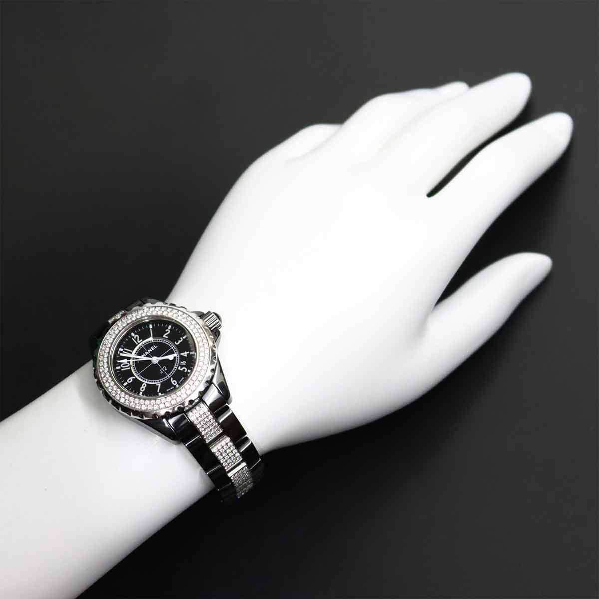 シャネル CHANEL J12 33mm H1338 純正ダイヤ レディース 腕時計
