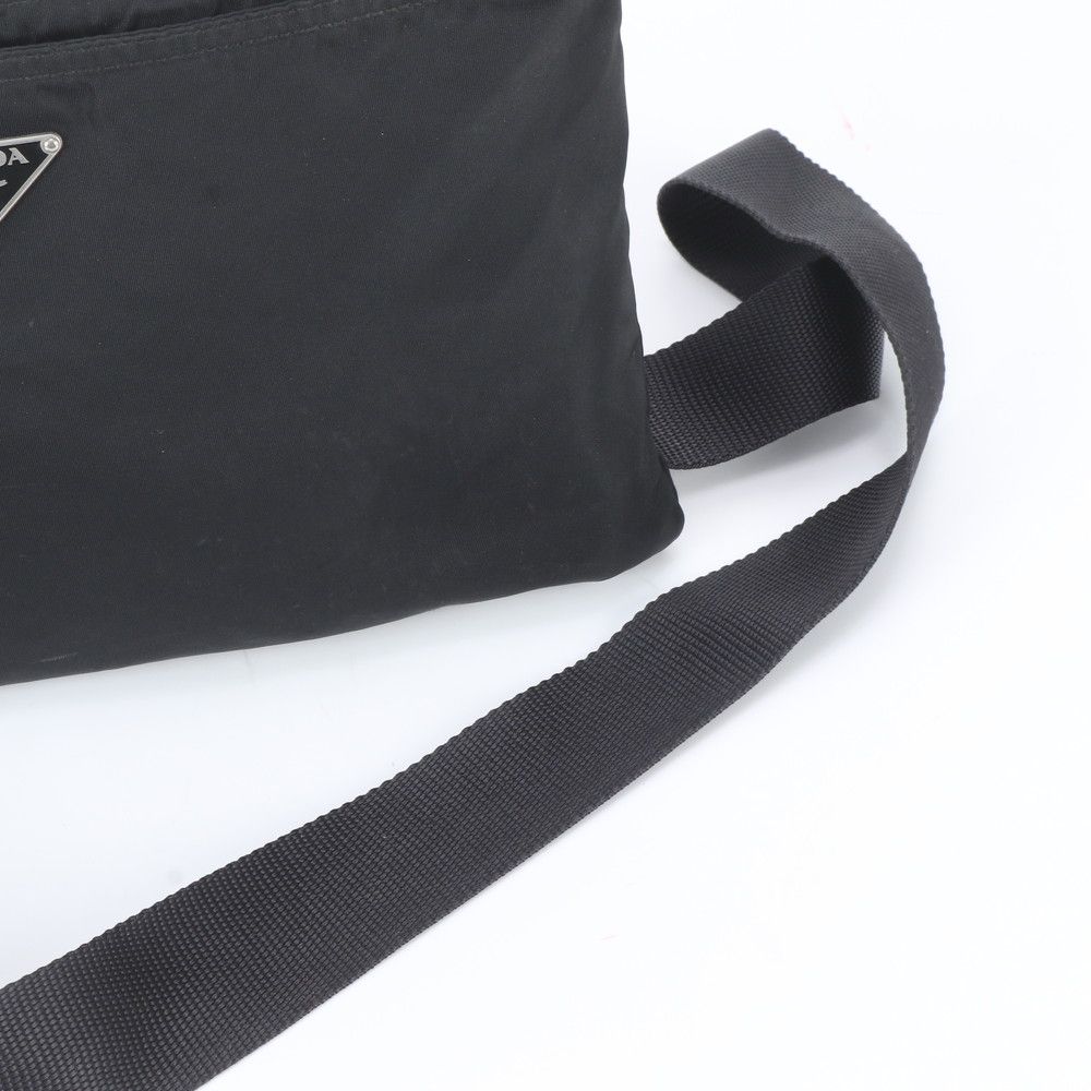 美品 プラダ 白タグあり テスート ナイロン トライアングルロゴ レザー