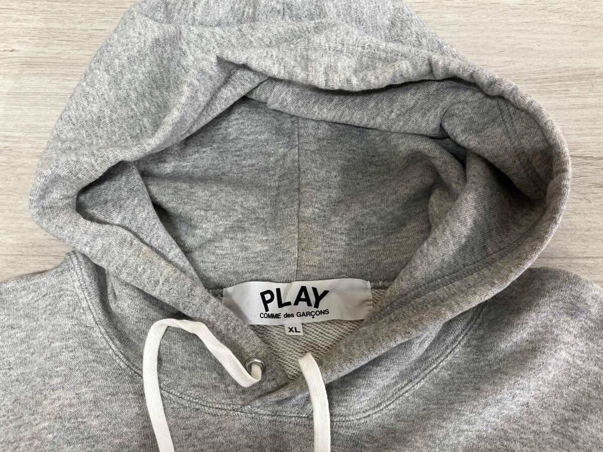 PLAY COMME des GARCONS パーカー NIKE XLサイズ グレー シミ汚れ有り