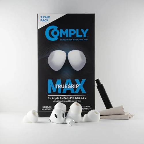 Complyコンプライ TRUEGRIP MAX for AirPods Pro 第1&第2世代対応 交換用 イヤーピース 遮音性/フィット感/脱落防止 (Mサイズ3ペア(白))i efe4397e
