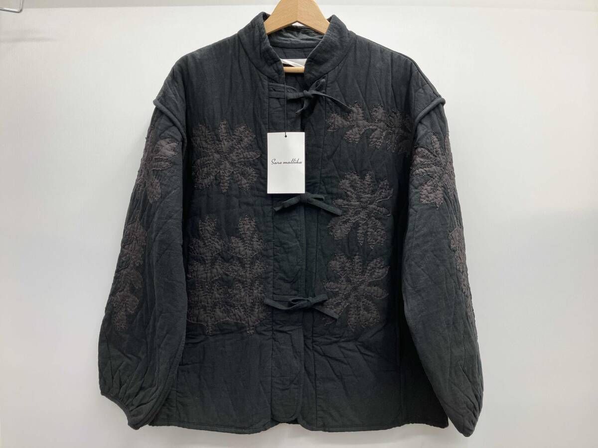 【タグ付き】sara mallika サラマリカ COTTON FLOWER PATCHWORK JK パッチワークジャケット 020932SA4 サイズ不明 ブラック 黒 秋冬