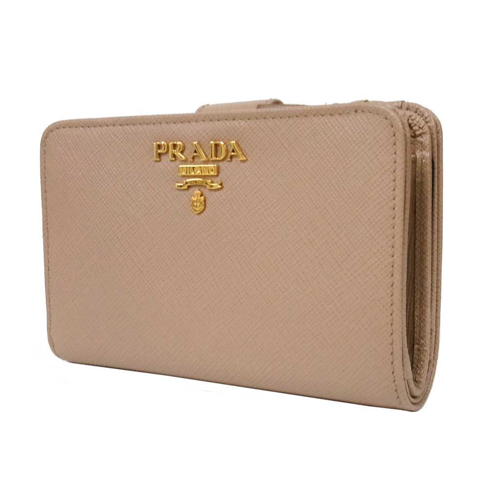 【新品】プラダ 財布 二つ折り財布 PRADA サフィアーノ レザー ロゴ ミディアム ウォレット 1ML225 SAFFIANO METAL アウトレット レディース 送料無料 60,500円
