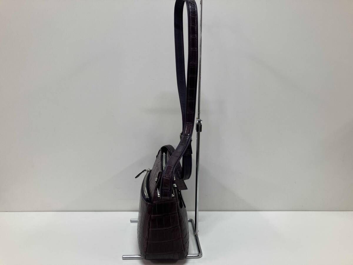 JRA ショルダーバッグ クロコダイル パープル JRA ショルダーバッグ クロコダイル パープル