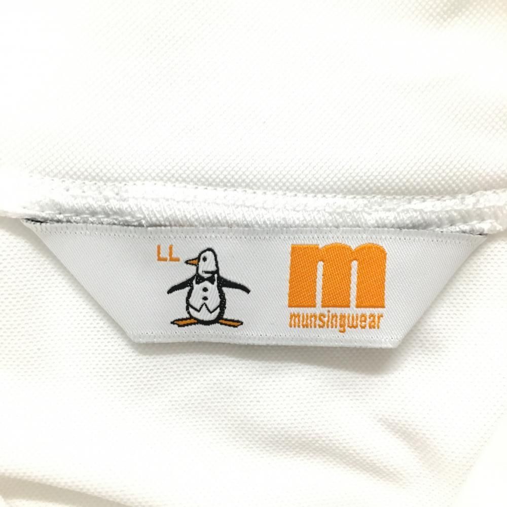 美品】マンシングウェア 半袖ハイネックシャツ 白×シルバー ボックス