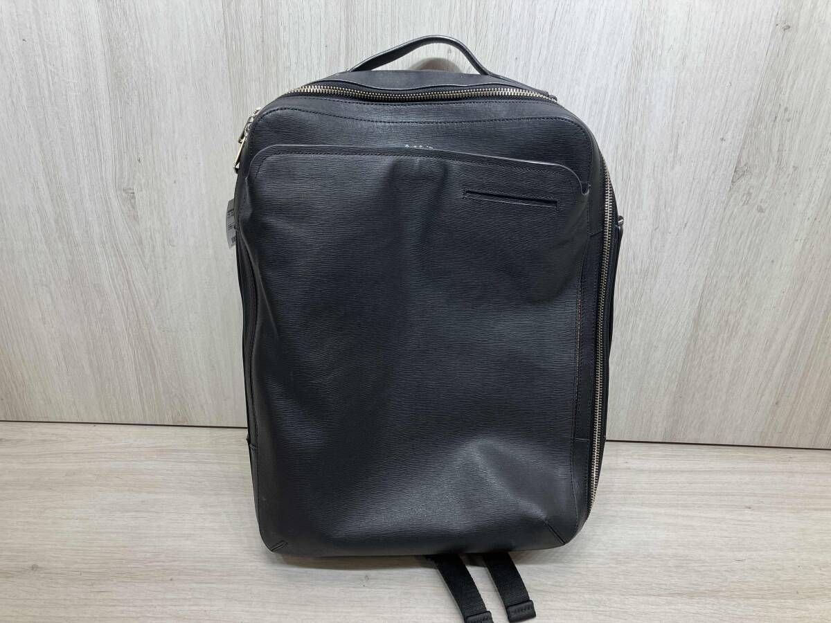 PAUL SMITH リュック クラシックエンボス ブラック 牛革 3WAY 背面傷有
