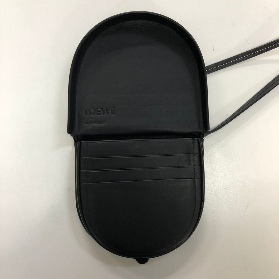 ロエベ カーフ レザー ミニヒールポーチ アナグラムロゴ【AFE5
