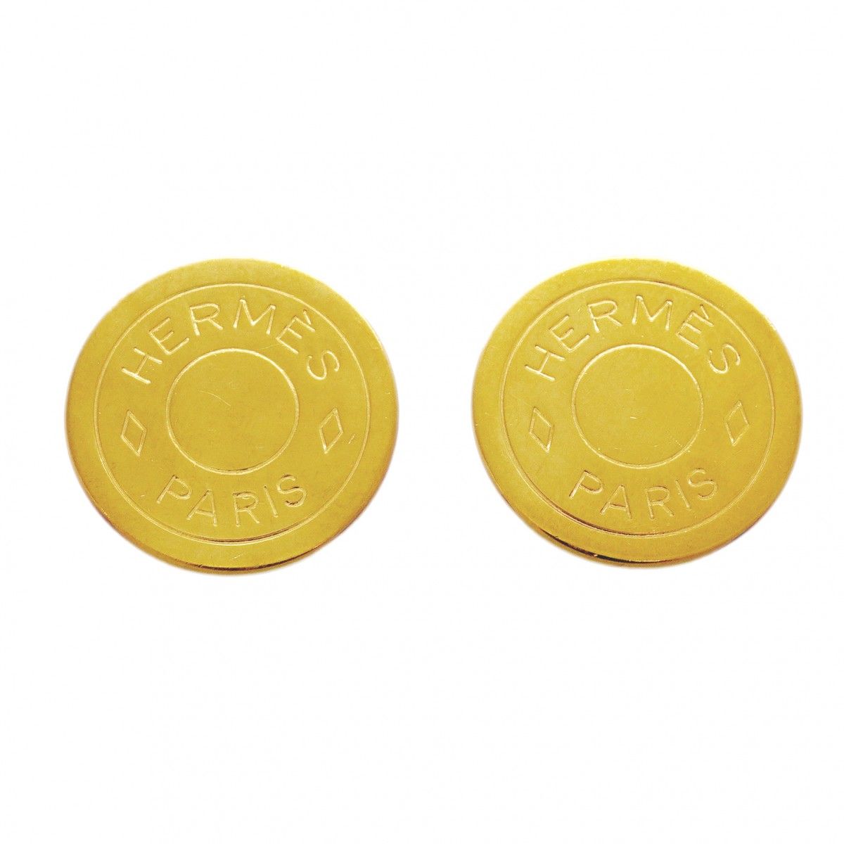 【6jgb0256-k】エルメス イヤリング セリエ GPメッキ ゴールド【中古】レディース
