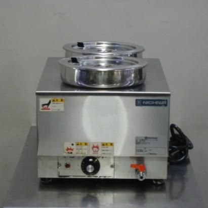 2008年製 ニチワ TEW-A 6.5Lポット×2 業務用 湯煎式 フード ウォーマー W350D550H260ｍm 100V 900W 14kg