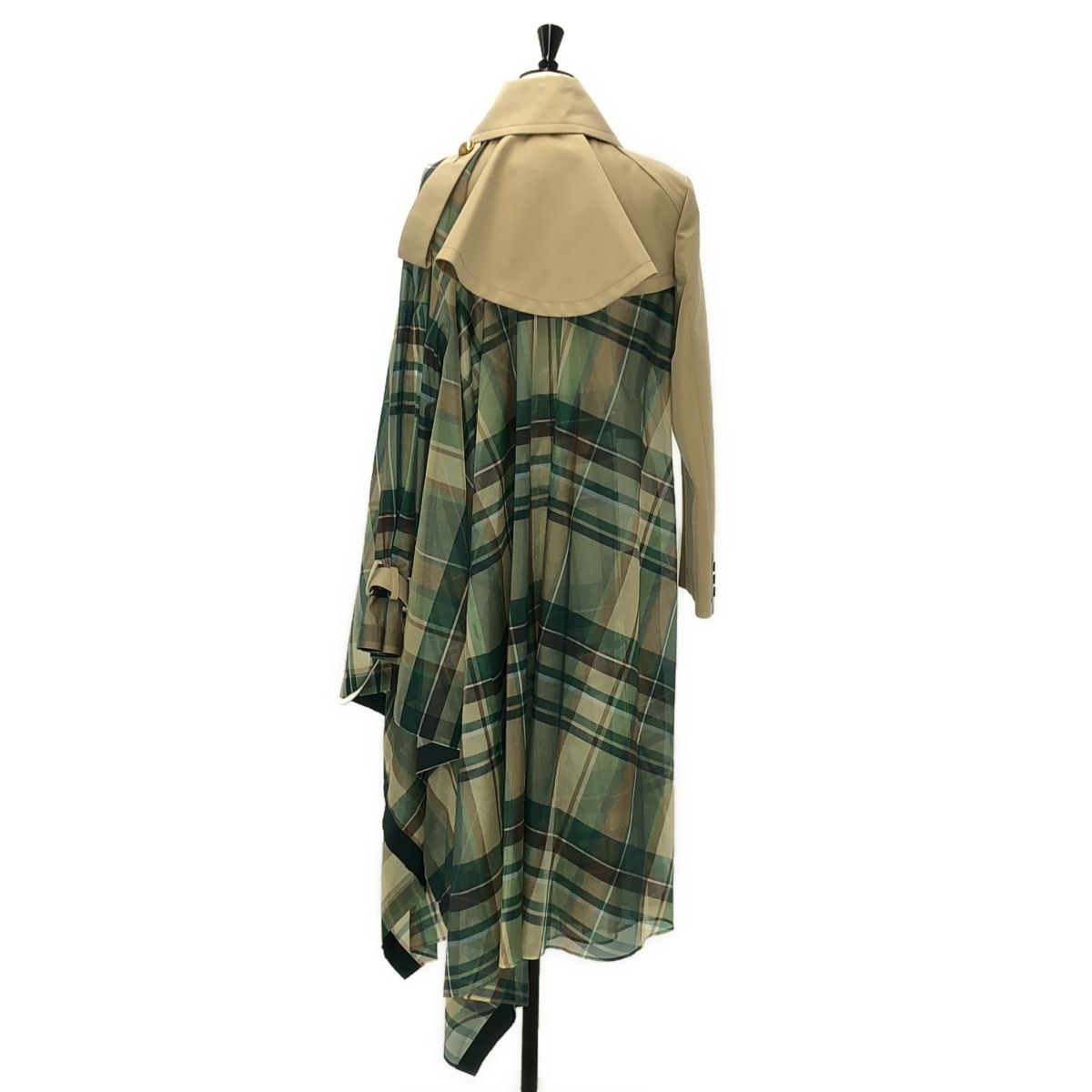 美品】 sacai / サカイ | チェック シアー 切替 アシンメトリー