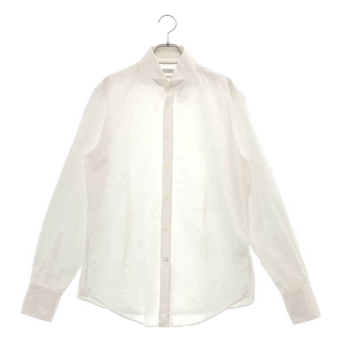 【中古】ブルネロクチネリ Brunello Cucinelli コットン ボタンダウン ドレスシャツ ホワイト【サイズS】【メンズ】 BRUNELLO CUCINELLI / ブルネロクチネリ | ドレスシャツ | S