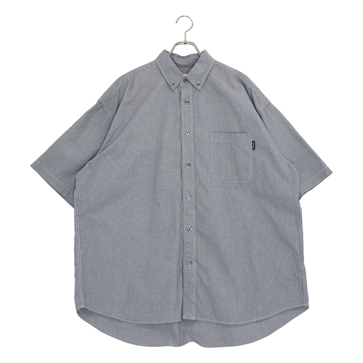 everyone / エブリワン | oversized BD check short sleeve shirt オーバーサイズ チェック シャツ | XL | グレー | メンズ