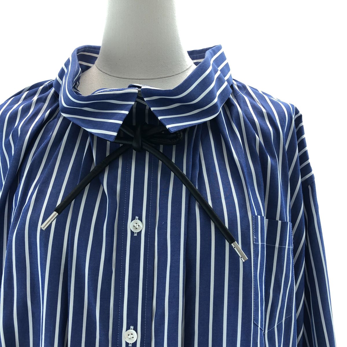 美品】 sacai / サカイ | ドローコード ストライプ シャツワンピース