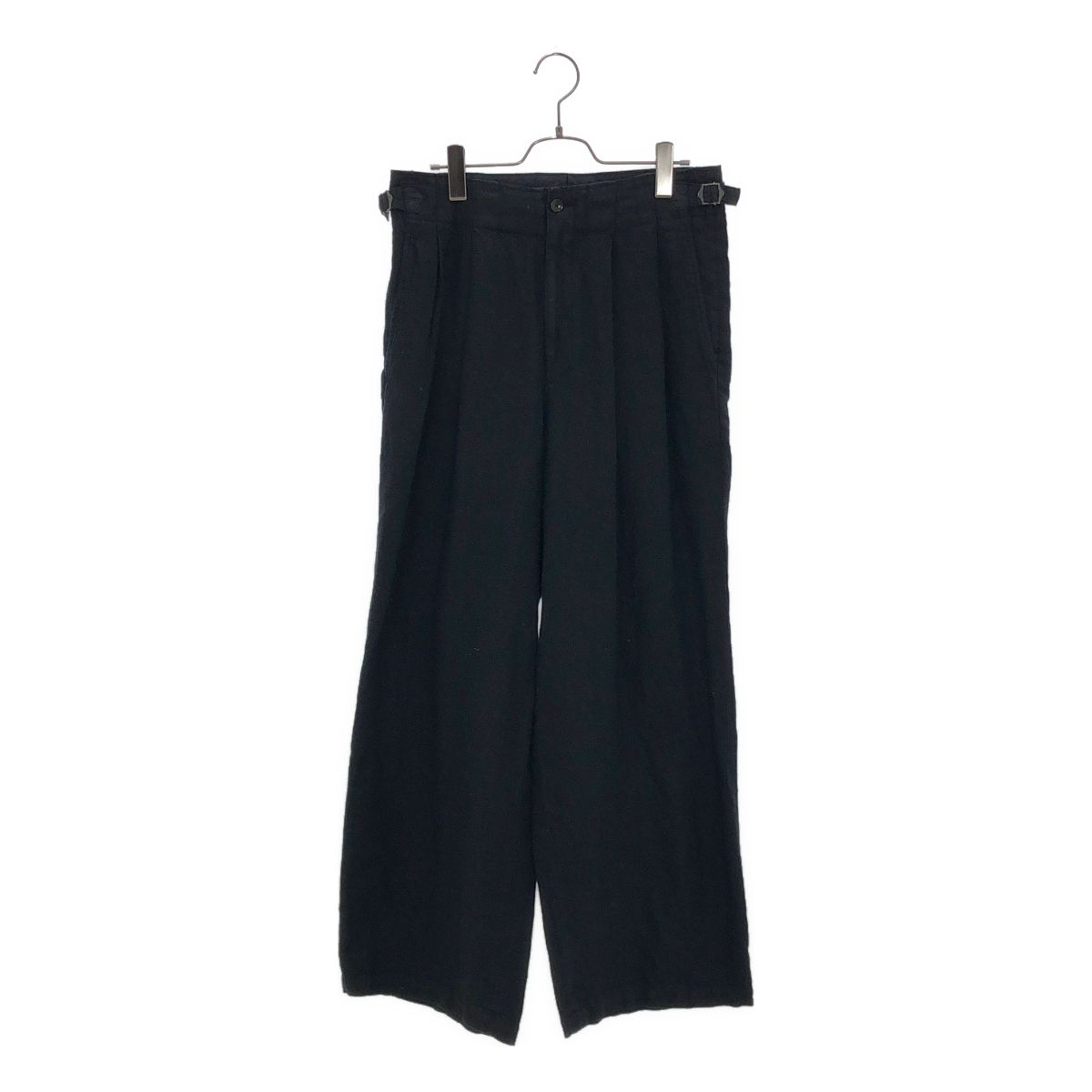 marka / マーカ | 2026SS | TWO TUCK MILITARY TROUSERS リネンキャンバス ツータックミリタリートラウザーズ | 1 | ブラック | メンズ
