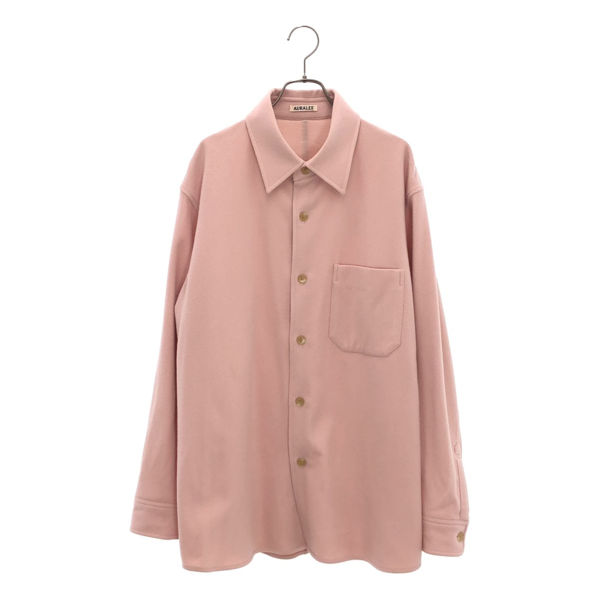 AURALEE / オーラリー | 2024AW | BRUSHED SUPER FINE WOOL FLANNEL SHIRT ウール フランネルシャツ | 3 | ピンク | メンズ