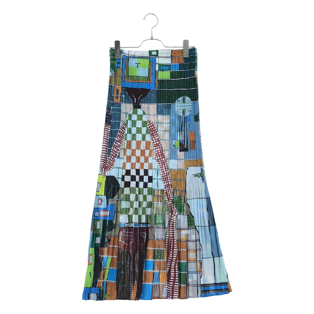 PLEATS PLEASE ISSEY MIYAKE / プリーツプリーズイッセイミヤケ | 2001AW | 総柄プリント グラデーションプリーツ スカート | 3 | マルチカラー | レディース